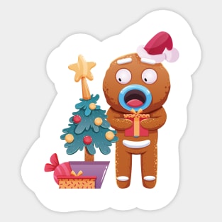 Christmas Sticker, Ginger Man Sticker Sticker